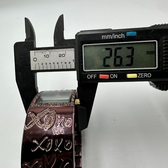 XOXO Watch Women Chocolate Brown 26MM Square Dial Wide Band New Battery - Picture 9 of 10